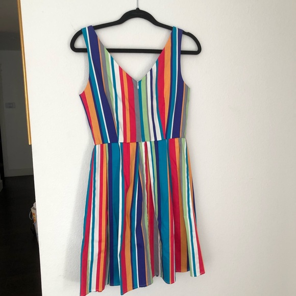 ModCloth Rainbow Striped A-Line Dress - Picture 4 of 5